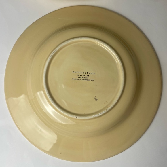Pottery Barn Sausalito Amber Yellow Dinner Plates 12” Set of 4 Hand Painted - Picture 5 of 7